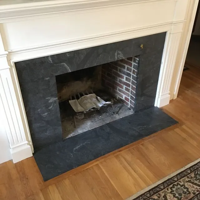 Soapstone fireplace surround